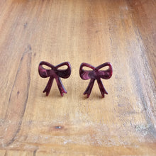Load image into Gallery viewer, Bow Studs - Maroon
