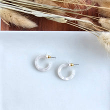 Load image into Gallery viewer, Micro Cam Mini Hoops - Cream
