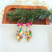 Load image into Gallery viewer, Vintage Ornament Earrings - Gold Tinsel