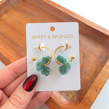 Load image into Gallery viewer, Magnolia Hoops - Alpine Green