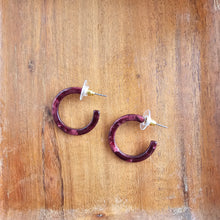 Load image into Gallery viewer, Cam Mini Hoops - Maroon
