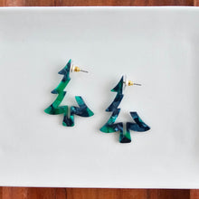 Load image into Gallery viewer, Christmas Tree Hoops - Dark Green
