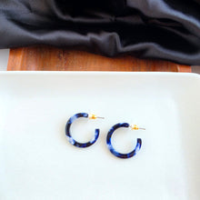 Load image into Gallery viewer, Cam Mini Hoops - Midnight Marble