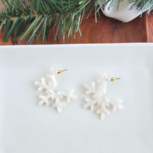 Load image into Gallery viewer, Snowflake Hoops - Cream
