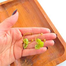 Load image into Gallery viewer, Magnolia Hoops - Olive Green