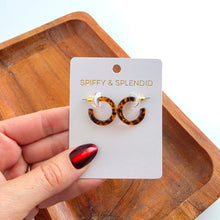 Load image into Gallery viewer, Micro Hoops - Amber Dot
