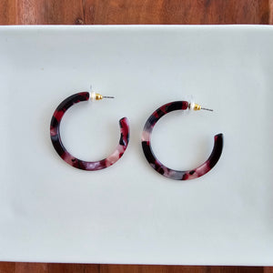 Camy Hoops - Burgundy
