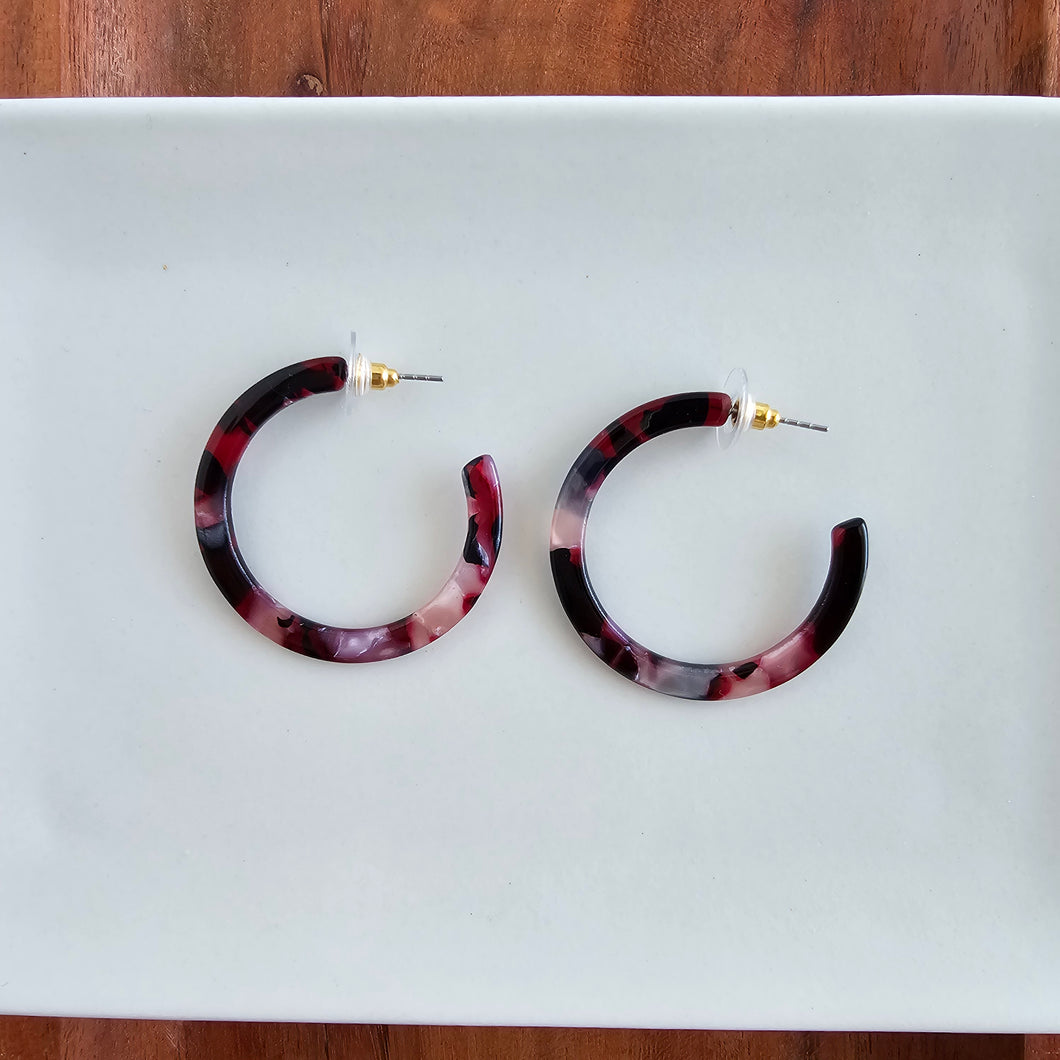 Camy Hoops - Burgundy