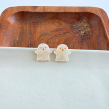 Load image into Gallery viewer, Friendly Ghost Studs - White Shimmer