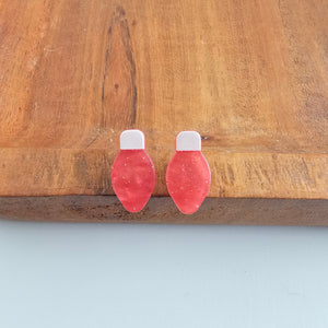 Christmas Light Studs - Red Shimmer