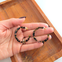 Load image into Gallery viewer, Camy Hoops - Black &amp; Bronze
