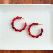 Load image into Gallery viewer, Scarlett Hoops - Crimson Red