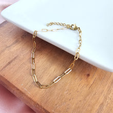 Load image into Gallery viewer, Luxe Gold Delicate Paper Clip Bracelet
