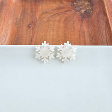 Load image into Gallery viewer, Snowflake Studs - White Shimmer
