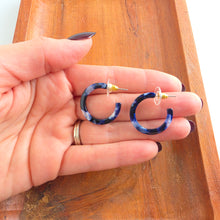 Load image into Gallery viewer, Cam Mini Hoops - Midnight Marble