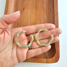 Load image into Gallery viewer, Posey Hoops - Champagne Mint