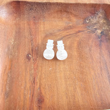 Load image into Gallery viewer, Snowman Studs - White Shimmer
