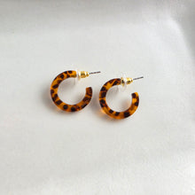 Load image into Gallery viewer, Micro Hoops - Amber Dot