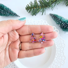 Load image into Gallery viewer, Christmas Tree Studs - Light Pink Sparkle
