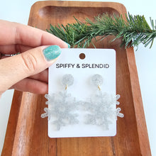 Load image into Gallery viewer, Snowflake Earrings - Silver Glitter
