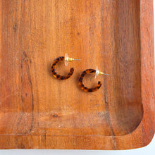 Load image into Gallery viewer, Micro Hoops - Amber Dot