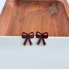 Load image into Gallery viewer, Bow Studs - Maroon
