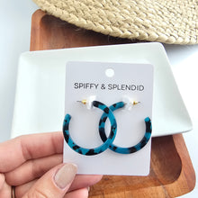 Load image into Gallery viewer, Camy Hoops - Blue Tortoise
