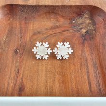 Load image into Gallery viewer, Snowflake Studs - White Shimmer
