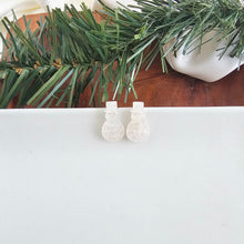 Load image into Gallery viewer, Snowman Studs - White Shimmer
