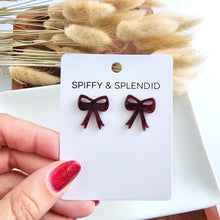 Load image into Gallery viewer, Bow Studs - Maroon
