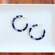 Load image into Gallery viewer, Camy Hoops - Midnight Marble