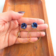 Load image into Gallery viewer, Amelia Earrings - Midnight Marble
