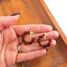 Load image into Gallery viewer, Flora Mini Hoops - Amber Dot