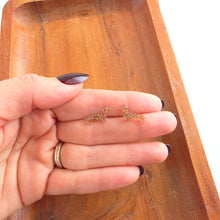 Load image into Gallery viewer, Dainty Dachshund Studs - Brown Glitter