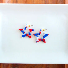 Load image into Gallery viewer, Mini Star Hoops - Red, White &amp; Blue