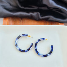 Load image into Gallery viewer, Camy Hoops - Midnight Marble