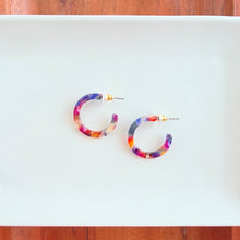 Load image into Gallery viewer, Cam Mini Hoops - Jewel Stained Glass