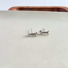Load image into Gallery viewer, Luxe Dainty Dachshund Studs - Silver