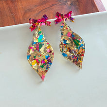 Load image into Gallery viewer, Vintage Ornament Earrings - Gold Tinsel