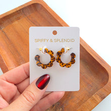 Load image into Gallery viewer, Flora Mini Hoops - Amber Dot