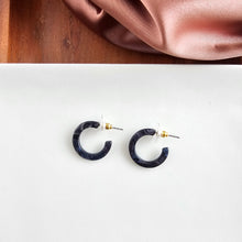Load image into Gallery viewer, Micro Cam Mini Hoops - Midnight Shimmer
