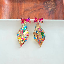 Load image into Gallery viewer, Vintage Ornament Earrings - Gold Tinsel