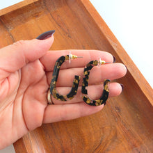 Load image into Gallery viewer, Jenna Hoops - Black &amp; Bronze