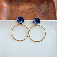 Load image into Gallery viewer, Amelia Earrings - Midnight Marble