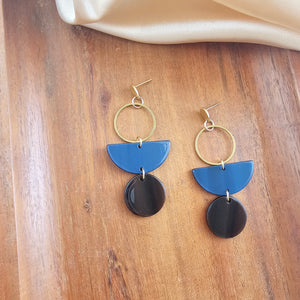 Wren Earrings - Navy & Mahogany