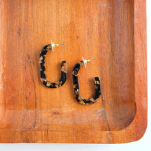 Load image into Gallery viewer, Jenna Hoops - Black &amp; Bronze