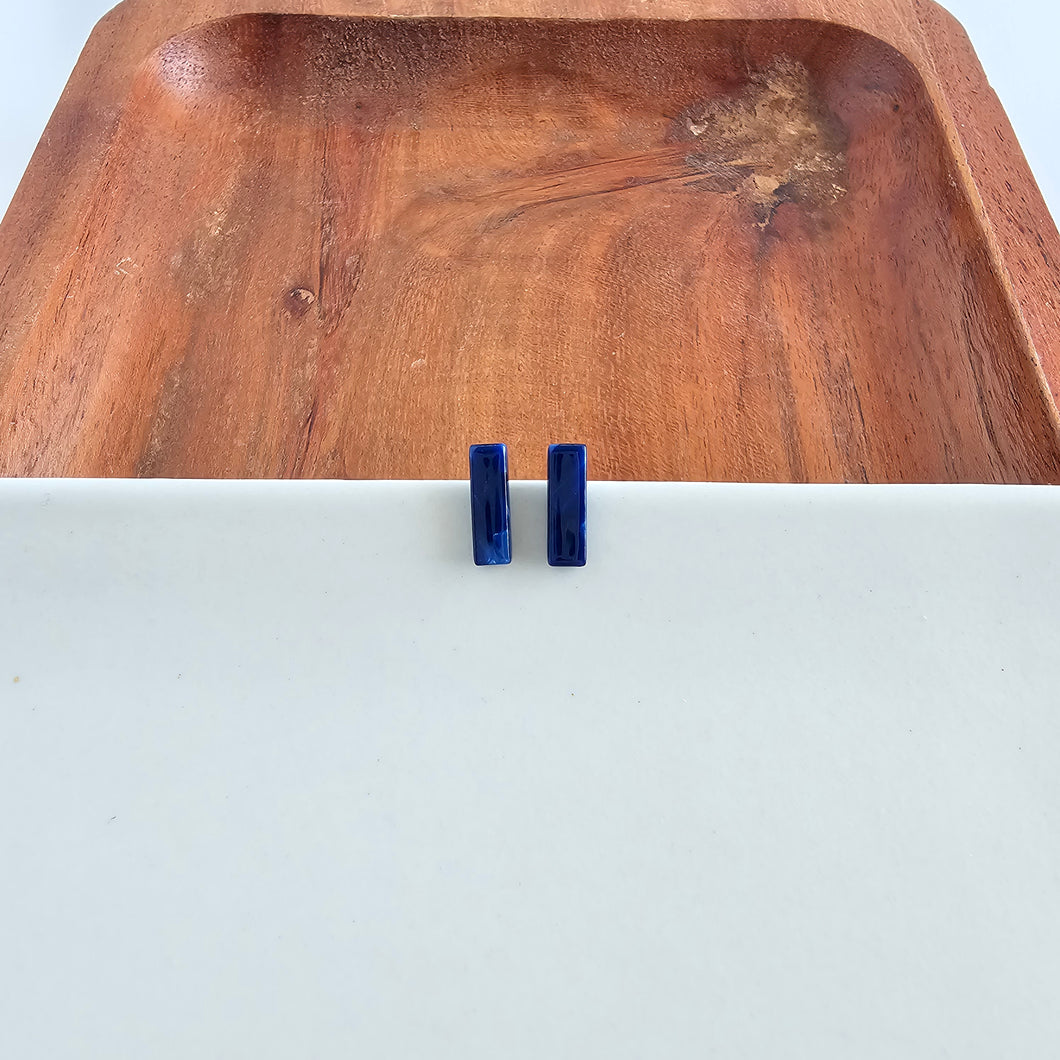 Mini Bella Bar Studs - Navy