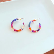 Load image into Gallery viewer, Cam Mini Hoops - Jewel Stained Glass