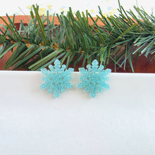 Load image into Gallery viewer, Snowflake Studs - Ice Queen Glitter