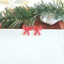 Load image into Gallery viewer, Bow Studs - Red Shimmer
